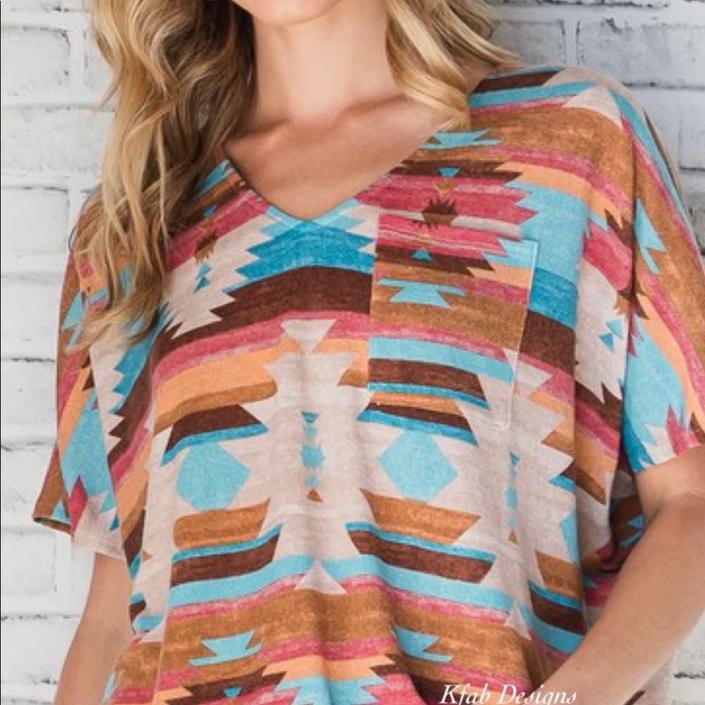 KFab Designs Multicolor Aztec Print Top - Picture 10 of 10